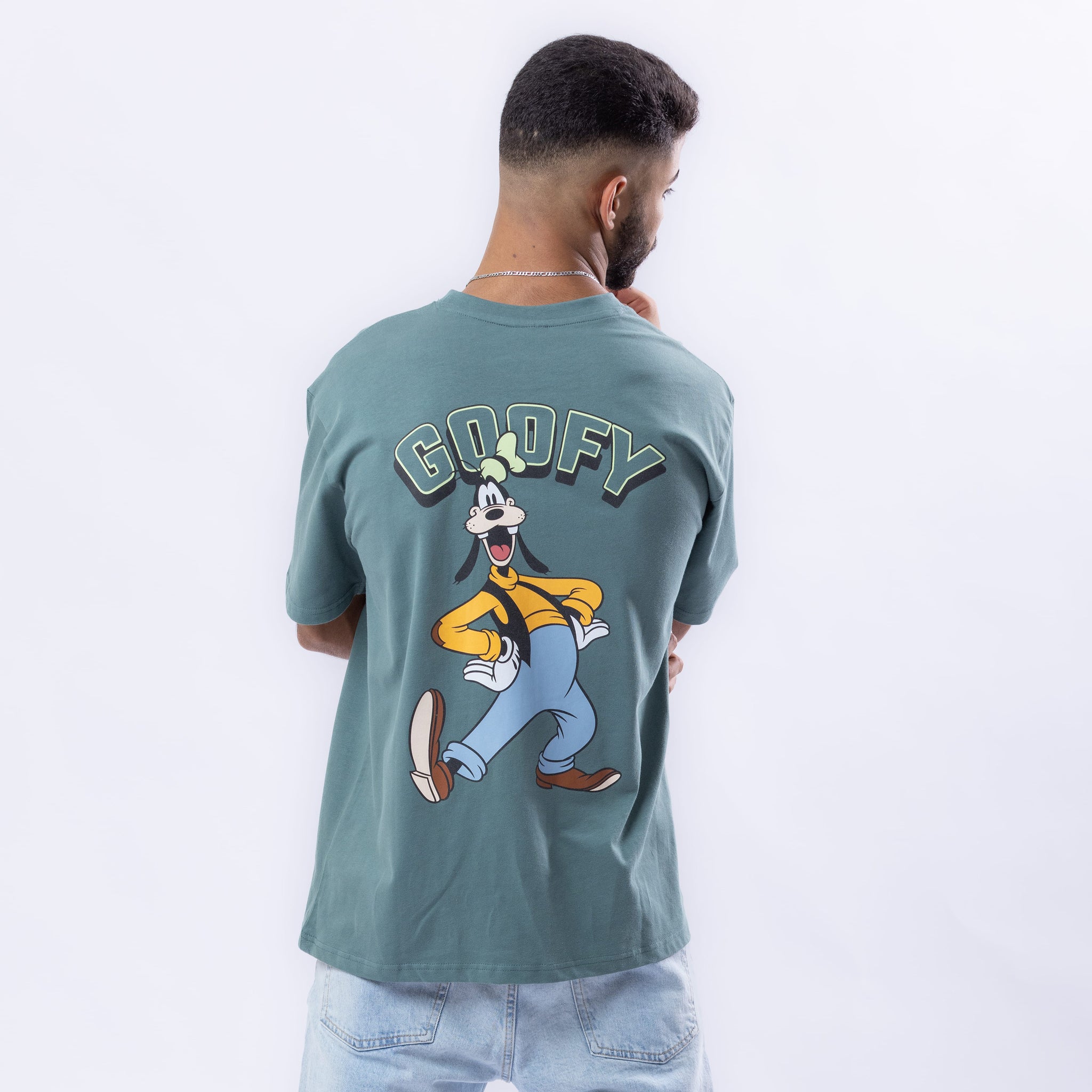 Goofy Front Disney Goofy Front & Back Printed Men's Oversized Tee