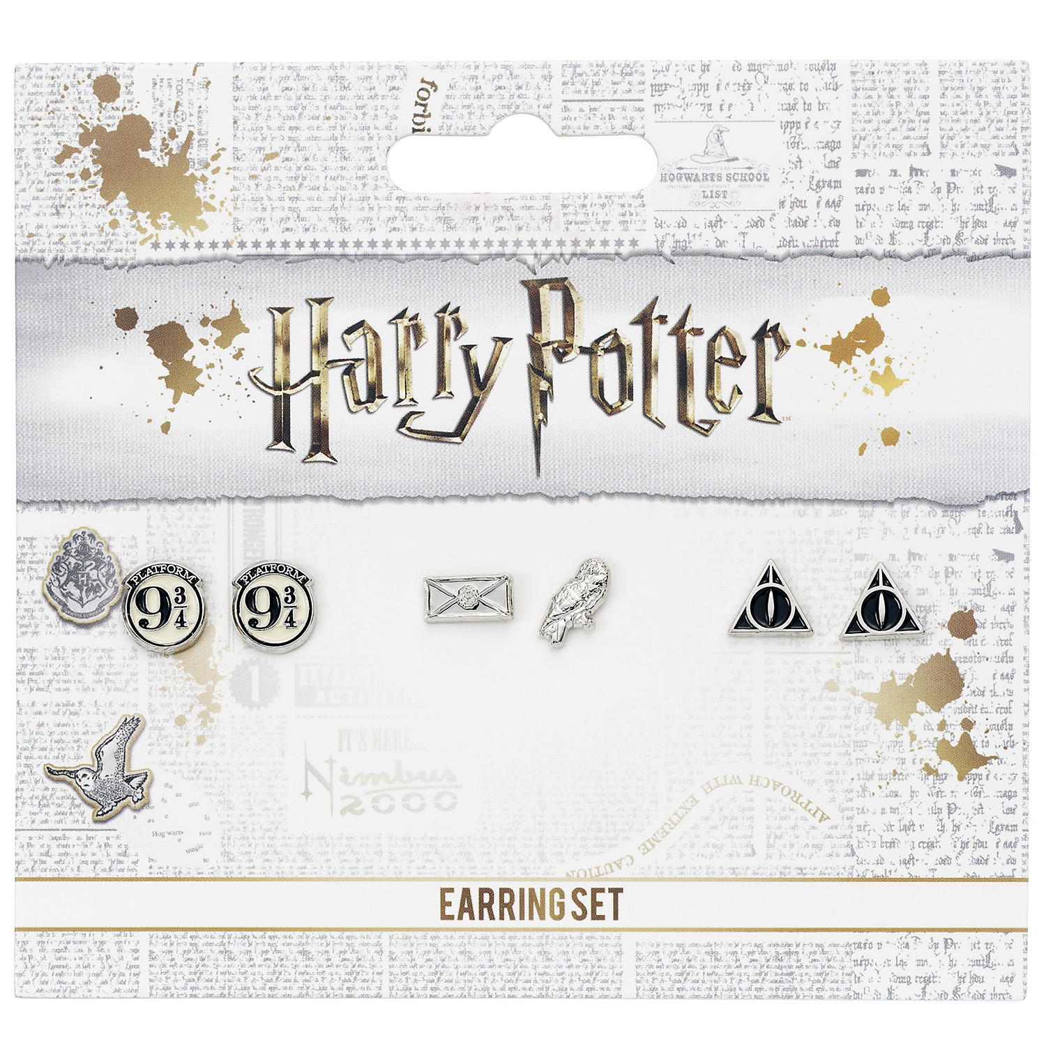 Harry Potter Official Set of Three Stud Earring Set