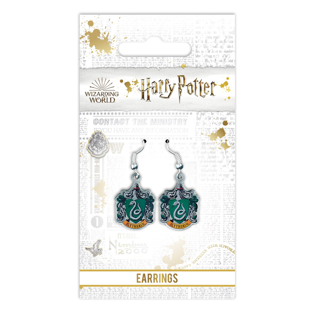 Harry Potter Official Slytherin Crest Drop Earrings