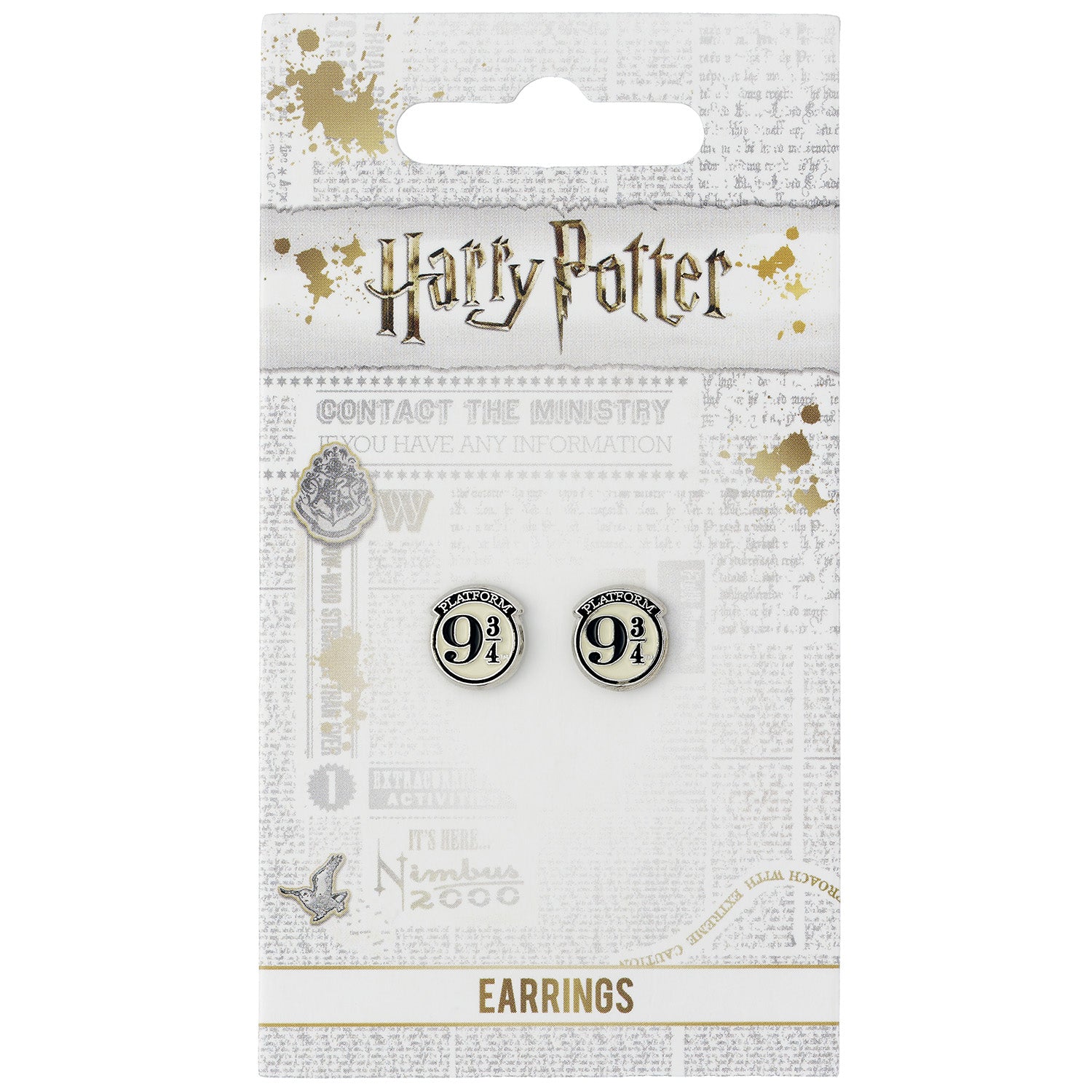 Harry Potter Official Platform 9 ¾ Silver Plated Stud Earrings